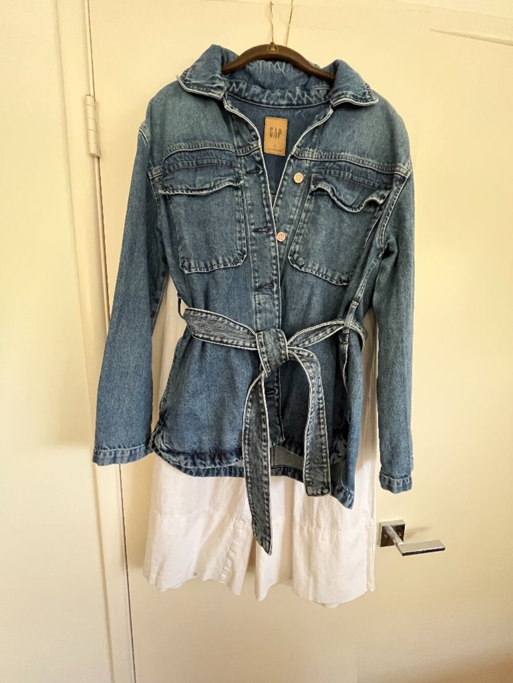 Gap Denim tie waist jacket